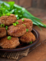 Juicy delicious meat cutlets
