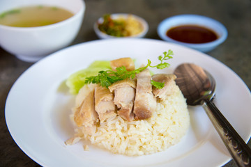 rice steamed with chicken soup