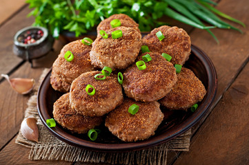 Juicy delicious meat cutlets