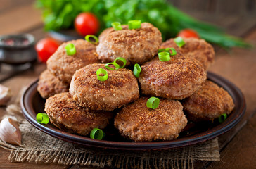 Juicy delicious meat cutlets