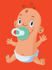 baby with pacifiers