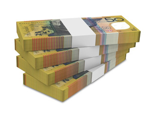 Australian dollar isolated on white background.