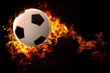 Burning soccer ball 