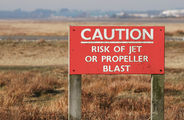 airport runway caution sign