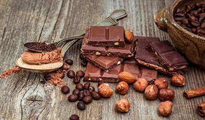 coffee beans and chocolate