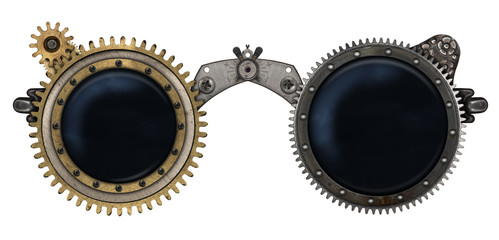 Steampunk glasses metal collage