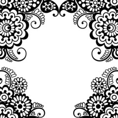 Flower vector ornament frame