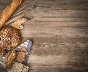 bread on a wooden background