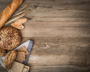 bread on a wooden background