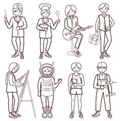 Set of people of different professions (vector illustration )