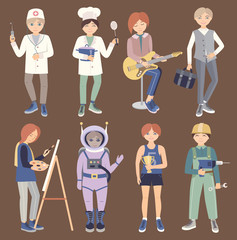 Set with people of different professions (vector illustration )