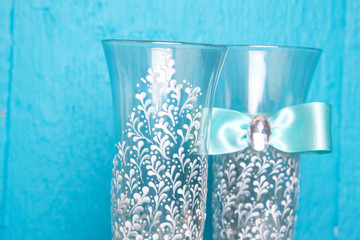 close up hand painted glasses