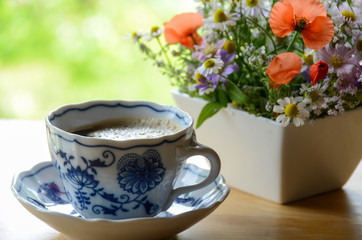 coffee with flowers 