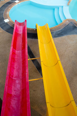 slider for adult in the public water park