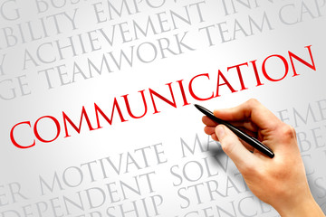 COMMUNICATION word cloud, education concept