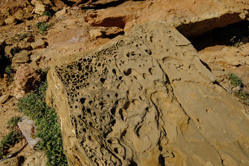 Felsküste am Atlantik zwischen Burgau und Luz, Algarve, Portuga