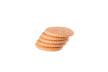 Crackers isolated on white background.