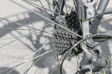 geölte Fahrradkette im Detail
