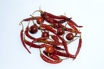 Dried hot peppers