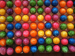 Fototapeta na wymiar Close up of colorful Easter eggs