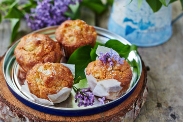 Delicious muffins with apple 