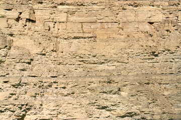 layered rock face