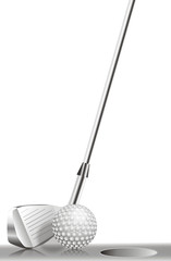 golf ball with golf club with with winners chart