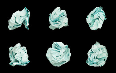 Set of 6 Balls Crumpled Paper.