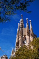 Lavori di restauro esterno alla Sagrada Famìlia a Barcellona