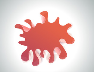 3d splash abstract, red color, vector illustration
