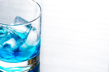 Glass of blue curacao cocktail