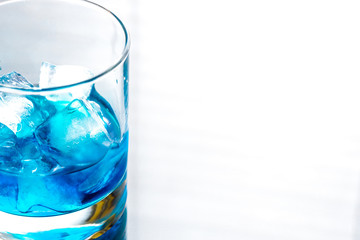 Glass of blue curacao cocktail