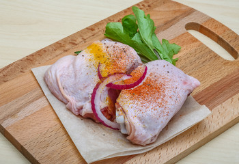 Raw chicken thights