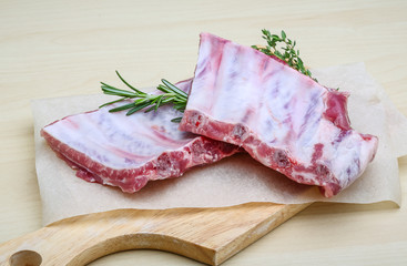 Raw pork ribs