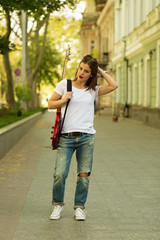 Beautiful girl with guitar