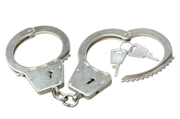Handcuffs on a white background
