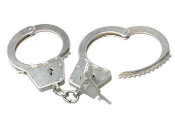 Handcuffs on a white background