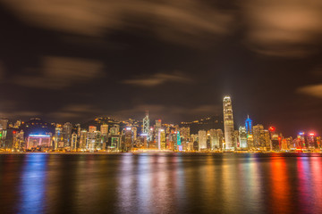 Obraz na płótnie Canvas View of Hong Kong during sunset hours