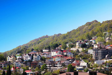 Picturesque mountain village in russia
