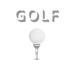 Golf ball on white tee