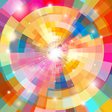 Abstract colorful background with sun