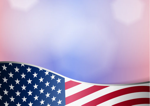 American flag background with frame