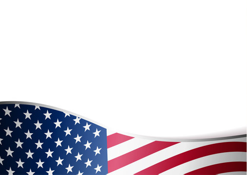American flag background with frame