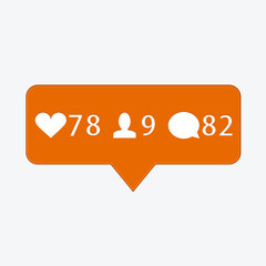 vector modern like, follower, comment icons 