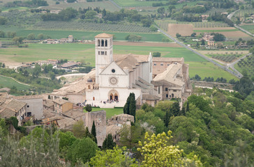 Famous Basilica of St. Francis of Assisi, Unesco heritage, Italy