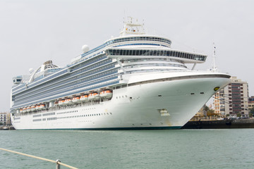 Fototapeta na wymiar Cruise ship docked in the port of Cadiz, Spain