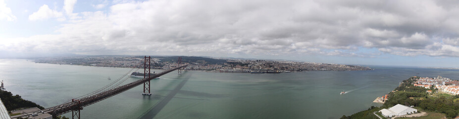 Lissabon Tejo Ponte 25 de Abril Panorama