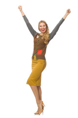 Beautiful woman isolated on white