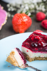 Homemade summer berries fruit cheesecake