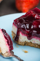 Homemade summer berries fruit cheesecake